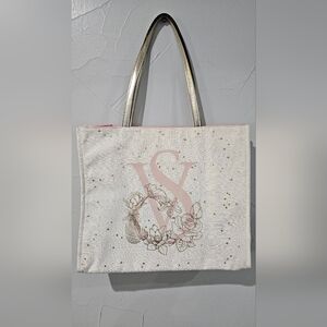 Victoria's Secret White and Gold Tote Bag NWOT